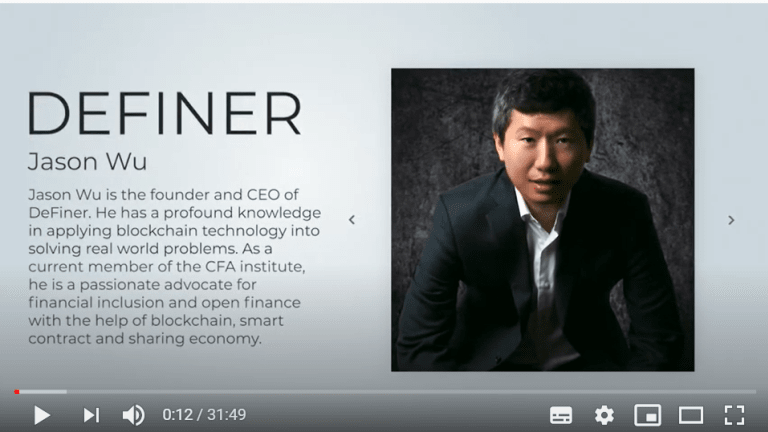 VIDEO - Jason Wu of Definer - the OG of DeFi